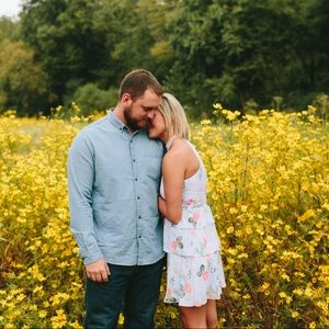 Express Light Blue Floral Dress